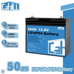 12V 200AH LIFEPO4 حزمة البطارية 24V 100AH ​​الصف A 50AH Lithium Iron Phosphate Solar Battery مدمج BMS لـ RV EV Camper