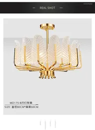 Pendant Lamps Leaf Bedroom Living Room Dining Porch Bar Cloakroom Post-modern Feather Chandelier Model Villa Led