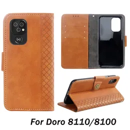 Card Slot Leather Cell phone case for doro 8100 8110 1360 1370 8030 8035 8040 8050 red brown blue black wallet phone cases