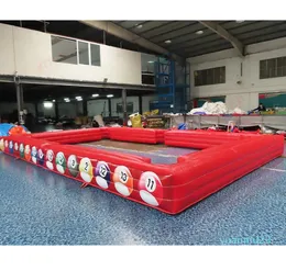 Bezpłatny statek zajęcia na świeżym powietrzu 8x5m dostosowane nadmuchiwane Snooker 33 powietrze wysadzić basen bilardowy Snooker na sprzedaż
