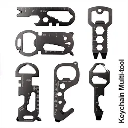 Keychain Multi-Tool 6pack Metal Pocket Tool for Men Portable No Rust Multi-Function Tools Wrench för skruv, linjal och flasköppnare, 19 i 1 Totalt rutinunderhåll.