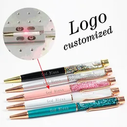 Ballpoint Pens 1pc Gold Foil Metal Office Birthday Gifts Engraved Name Private Laser Customized Pen 230503