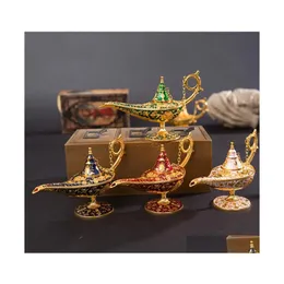 Fragrance Lamps Collectable Legend Aladdin Magic Lamp Ornaments Incense Burners Pot Classic Perfect Festival Gift Wishing Home Decor Dh1Cp