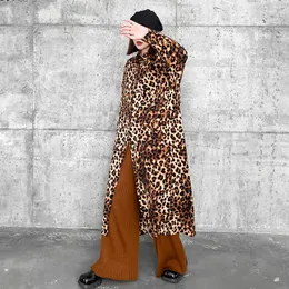 Casual Dresses 2023 Spring Autumn Korean Fashion Buttons Up Blouse Woman Dress Loose Long Sleeve Plus Size Leopard Print For Women