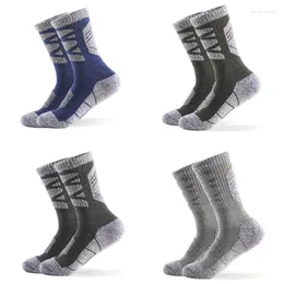 Calzini da uomo Calzini sportivi da uomo professionali invernali Outdoor Tenere al caldo Ciclismo Corsa Escursionismo Sci Thermal Spring Men Crew