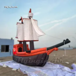 Anpassad reklamgigant Uppblåsbar fartyg Replica Pirate Boat Model for Beach Party Decoration