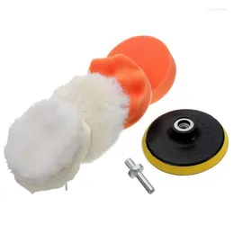 Vehicle Protectants 6Pcs 4" High Gross Polisher Buffer Pad Set M10 Drill Adapter Car Polishing Wax Care