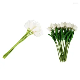 Dekorativa blommor 30st Tulpan Flower Calla Lily Latex Real Contact for Wedding Decor Quality KC451 KC51
