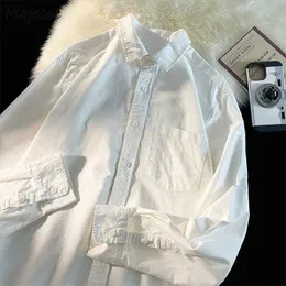 Men's Casual Shirts Shirts Men Spring Solid Casual Fashion Japanese Trendy All-match Loose dents BF Clothing Harajuku Daily Streetwear Chemise AA230503