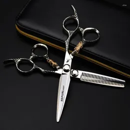 Nepurlson Tiger JP440C Steel 6 Inch Barber Hair Cutting Thunning Scissors Professional Salon Frisör