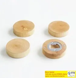 Puste drewniane butelki otwieracz do butelki Magnetyczna lodówka magnetyczna magnes