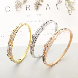 Bangle CZ Циркон 316L титановый из нержавеющей стали Love Cuff Gold Crown