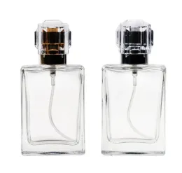 Partihandel 30 ml fyrkantig glas parfymflaska kosmetisk tom flaskan dispenserande munstyckssprutflaskor opp -paketet hög kvalitet