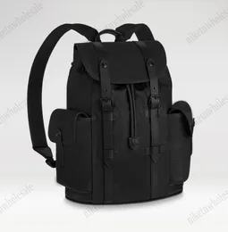M20899 Кристофер PM Мужская дизайнерская рюкзак с тиснением монограммы Canvas Кожаная спортивная сумка для школьной школьной школьной школьной сумки