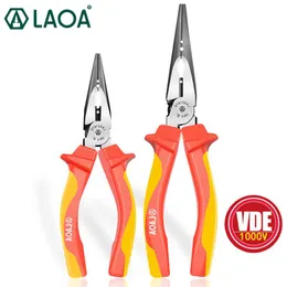 Tang LAOA 1000V Insulated Long Nose Pliers Electrician Labor Saving Needle Nose Pliers VDE Rubber Coated Handle