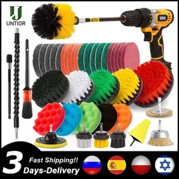 Cleaning Brushes UNTIOR Electric Drill Attachment Set Power Scrubber Car Polisher Kitchen Bathroom Kit Toilet Tools 230504