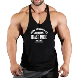 メンズタンクトップジムベストフィットネスシャツ筋肉質の男シングレットメンベストストリンガーノースリーブスウェットシャツシングレットトップ230504