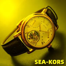 Zegarek seakors obserwuj Seagull Tourbillon Ruch ST8004 MĘŻCZYZN MARKA MECHANICZNE Luksusowe Sapphire Diftwatch Prezenty Band BusinessWristwa