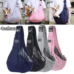 Transportadores de cães de estimação sacos de transporte transportar saco de viagem para gatos portadores sacos para cães pequenos ajustável chat pet sling mochila para protetor de cão