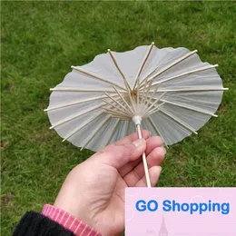 White Paper Chinese Craft Umbrella Parasol Oriental Umbrella for Wedding for Crafts Photo Props Wedding Party Bridal Decorations