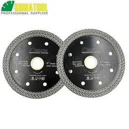 Zaagbladen SHDIATOOL 2pcs Diamond Cutting Disc Tile Mesh Turbo Blade Marble Cutting Wheel Hotpressed Sintered Multi Materials Saw Blade