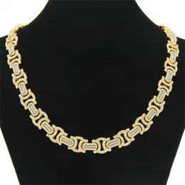 Halskette für Herrenkette Kubanische Verbindung goldene Ketten aus Juwely Full Diamond Patchwork Herren Personalisierte Heckketten Halskette