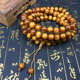 Strang Tibetan 108 Prayer Mala Natur 10 mm verwittert gelb Stern Mond Bodhi Seed Beads Armband oder Yoga Meditation Halskette Rdopship