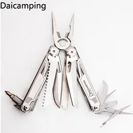 Tang Daicamping DL12 Outdoors Strippel Camping Gear Multi -Fliers Multifunkcjonalne 7CR17MOV Składane narzędzia noże