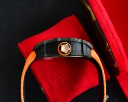relógios de alta qualidade RM1201 Real Tourbillon relógio fantástico soberbo relógios de pulso masculinos 85CQ alta qualidade mecânica uhr NTPT todo caso de fibra de carbono montre richar lux