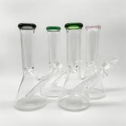 DPGWP029 8 inch colored lip glass beaker with downstem and 14mm funnel bowl