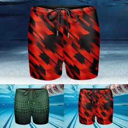 Men's Shorts Drawstring Men Personalized Summer Elastic Swim Print Swimwear Swimming Trunks Male Underwear Boxer Beachwear Pants