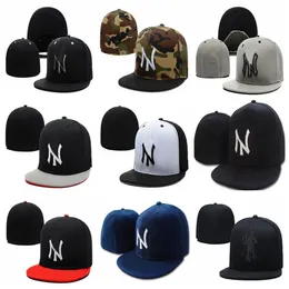 NY Letter Gorras de béisbol Protector solar Hombres o mujeres Deporte Hueso Aba Reta Sombreros ajustados completamente cerrados