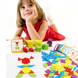 Blocks Puzzle dla dzieci tangram Drewniane Drewniane Zabawki Edukacyjne Montessori dla dzient Prezent Zabawki Edukacyjne