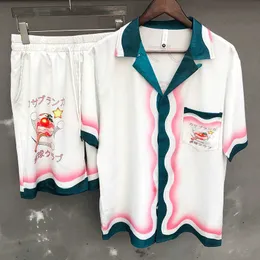 Men's Casual Shirts 2023 Summer Casual Holiday Printed Shirt Fashion Loose Short Sleeve Lapel Cardigan Shirt Men Camiseta Manga Longa Masculina J230503