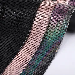 Tyg 150x45cm Sparkly Metal Mesh Fabric Chainmail Smycken Making Sequined Metallic Fabrics Diy Sewing Sexig Party Club Dress Cosplay