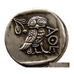 Arts And Crafts G02 Rare Ancient Coin Athens Greek Sier Drachm Atena Greece Owl Drac Brass Craft Ornaments Replica Coins Drop Delive Dh05I