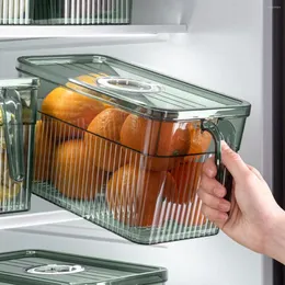 저장 병 애완 동물 대용량 투명 냉장고 주최자 뚜껑이있는 야채 과일 밀봉 식품 용기를 곁들인 신선한 유지 상자
