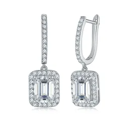 Diamond passerade test 925 Sterling Silver 6*8mm Square Moissanite örhängen smycken för flickor Kvinnor Trevliga presentpinnar