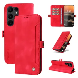 Retro-PU-Leder Flip Stand Wallet Cases für Samsung Galaxy S23 Ultra S22 Plus S21 S20 Note 20 Stoßfest 4 Kartenfächer Halter Telefonabdeckung