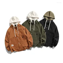 Men's Jackets Bingchenxu Men's Jacket Hooded Brand Hip Hop Streetwear 2023 Clothing Coat Loose Casual Fashion Jackes