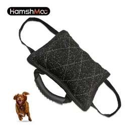 Chews Hamshmoc Bite Resistant Pet Dog Bag Molair Wearresistente schone tanden Training Interactief Outdoor voor grote huisdierentraining zwart
