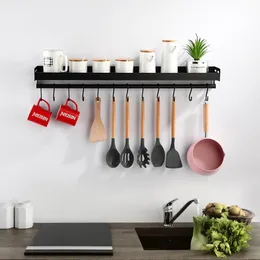 Organisation Kitchen Shelf Organizer Wall Mounted Spice Storage Racks Aluminium Utensil Hanger Hook Home Storage Organisation Tillbehör