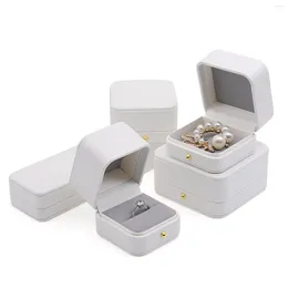 Present Wrap White Series smycken Förpackningsbox avancerad diamantringhalsband armband Alla hjärtans dag bröllopsförslag