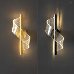 벽 램프 led 현대 램프 단순한 Noridc Sconce 아크릴 실내 가벼운 침실 침대 옆 거실 배경 장식