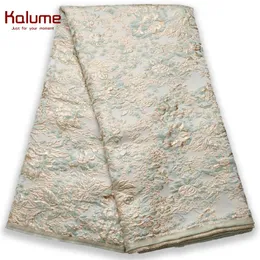 Ткань Kalume, африканская позолоченная кружевная ткань, качественная французская парча, кружевная ткань, нигерийская жаккардовая кружевная ткань для праздничного платья, сделай сам, F2730