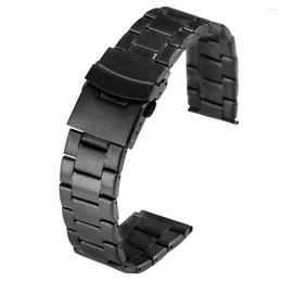 Uhrenarmbänder Schwarz 20MM 22MM Edelstahl Uhrenarmband Unisex Superior Armband Dauerhafte Schnalle Armbanduhr Band Cinturino Orologio