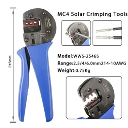 Strumenti di crimpatura solare Tang per AWG 1410 (2,5/4/6.0mm²) Pannello solare PV Cavi PV Strumento Connettore Plier Crimper Pint