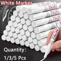 Marker White Pens Set 20 mm Oily Waterproof Gel Pen DIY Graffiti Skizzieren Schreibwaren Schreiben Schulbedarf Pinsel 230503