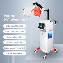 PDT LED ضوء العلاج الديناميكي الضوئي لتجديد الجلد إزالة حب الشباب ماء ماء الأكسجين microdermabrasion معدات العناية بالبشرة