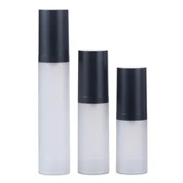 50 pz 20 ml 30 ml 50 ml Nero Glassato Airless Pompa Bottiglia di Vuoto Contenitore Riutilizzabile Dispenser di Plastica Flaconi Cosmetici Da Viaggio